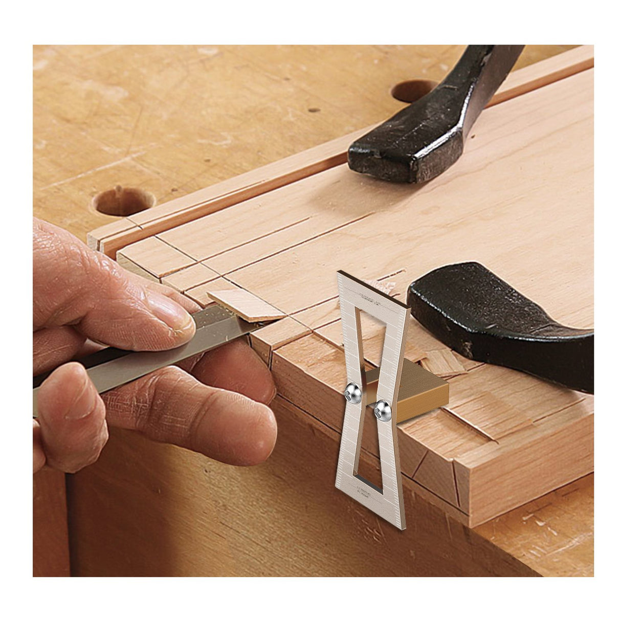 Housolution Dovetail Marker, Stainless Steel Dovetail Jig Guide with Scale Size 1:5-1:6 and 1:7-1:8, Precise Dovetail Guide, Wood Joints Dovetail Housolution