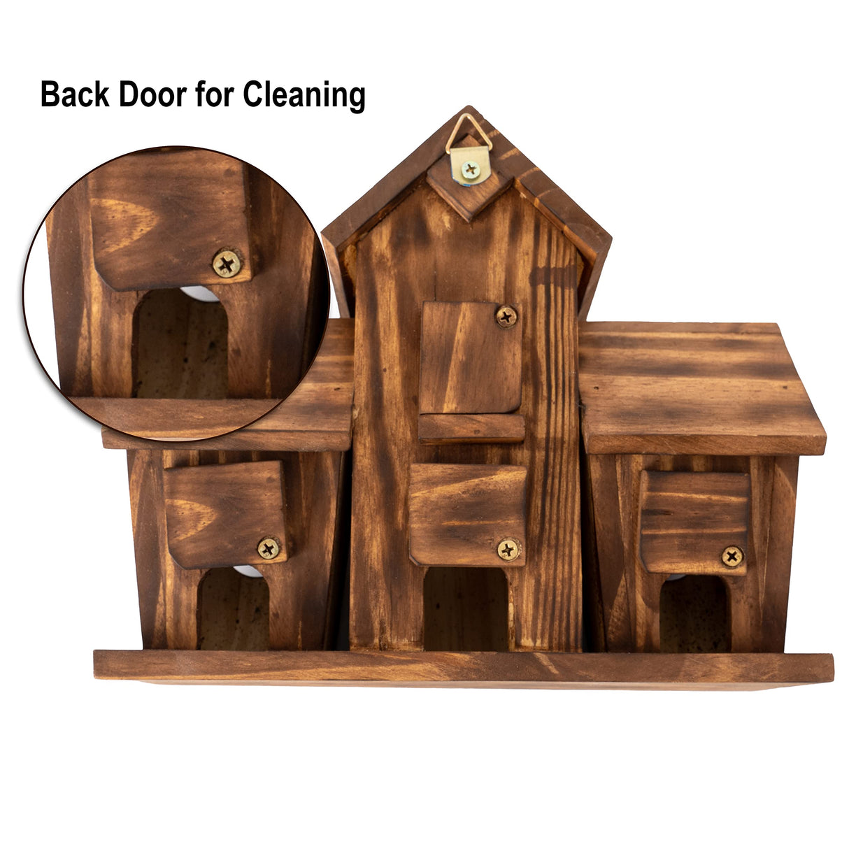 COLEBA Bird Houses for Outside, Outdoor 4 Hole Bird House Room for 4 Bird Families Bluebird Finch Cardinals Hanging Birdhouse for Garden COLEBA