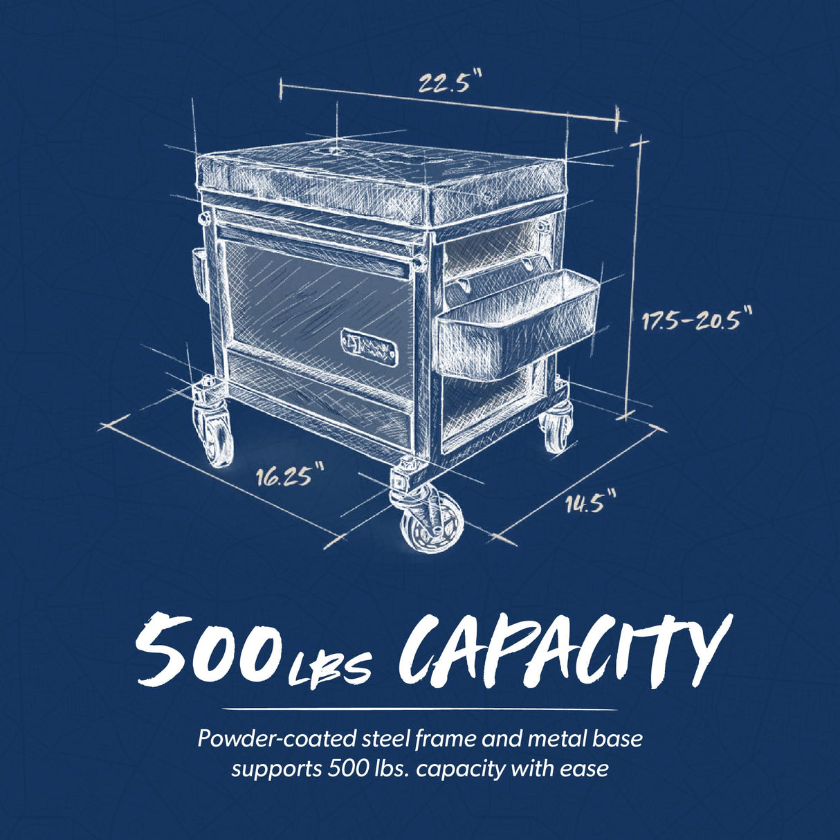 URBANTRANSIT Sidekick Heavy Duty Shop Stool - 500 Lb Capacity Rolling Stool for the Garage and Workshop with Toolbox Storage and 360 Degree Swivel URBANTRANSIT
