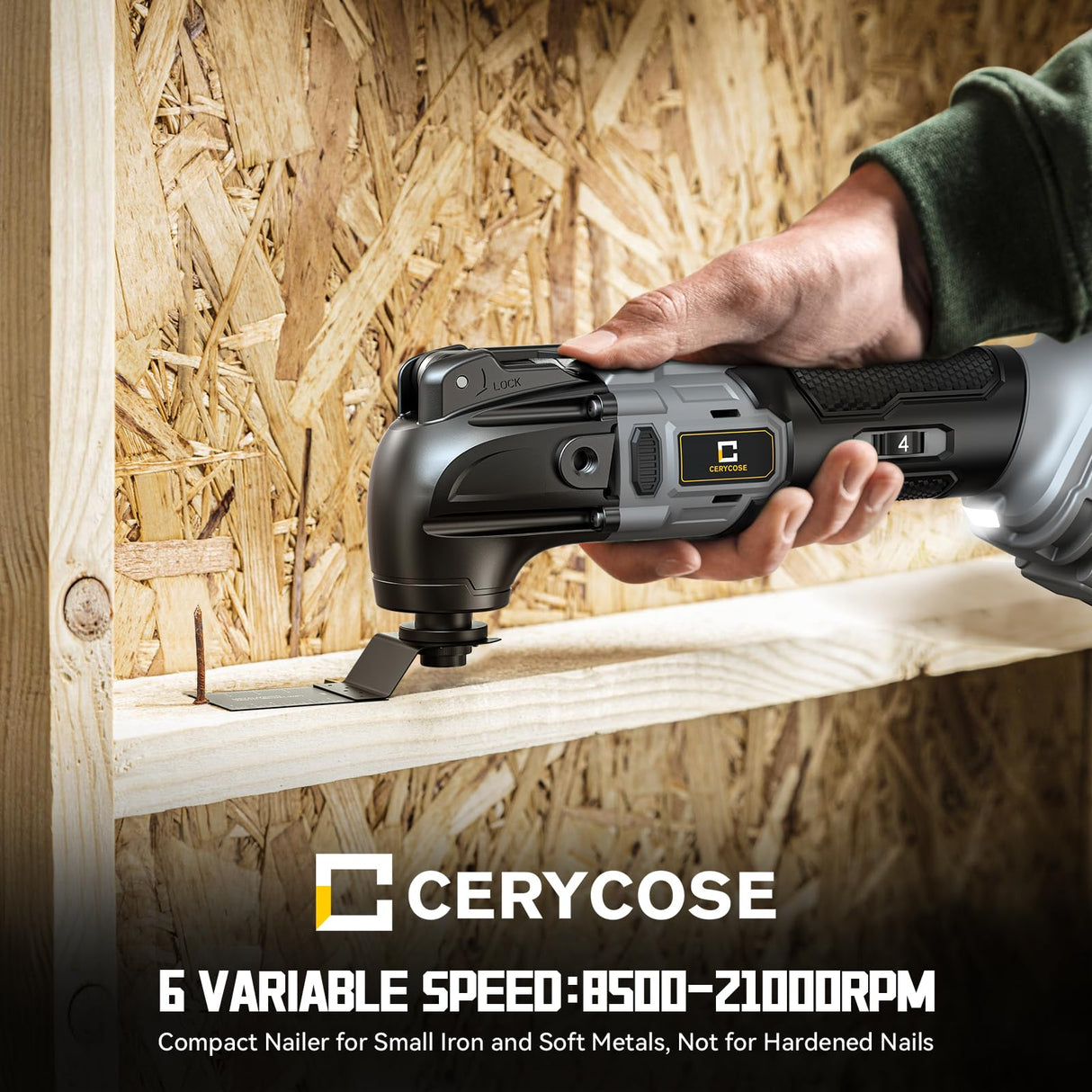 Cordless Oscillating Tool for Dewalt 20V Battery, Brushless-Motor Tool with Auxiliary Handle, 6 Variable Speed Oscillating Multi-Tool for Scraping, Cerycose