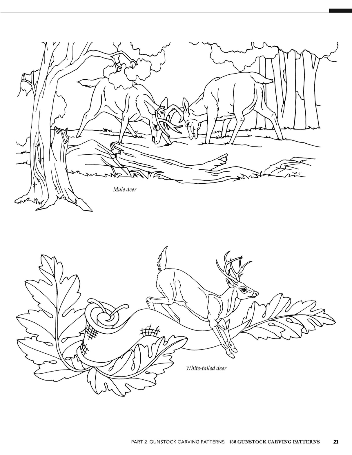 135 Gunstock Carving Patterns (Fox Chapel Publishing) A Treasury of Classic Designs to Beautify Any Firearm, including Deer, Elk, Bears, Oak Leaves, Design Originals