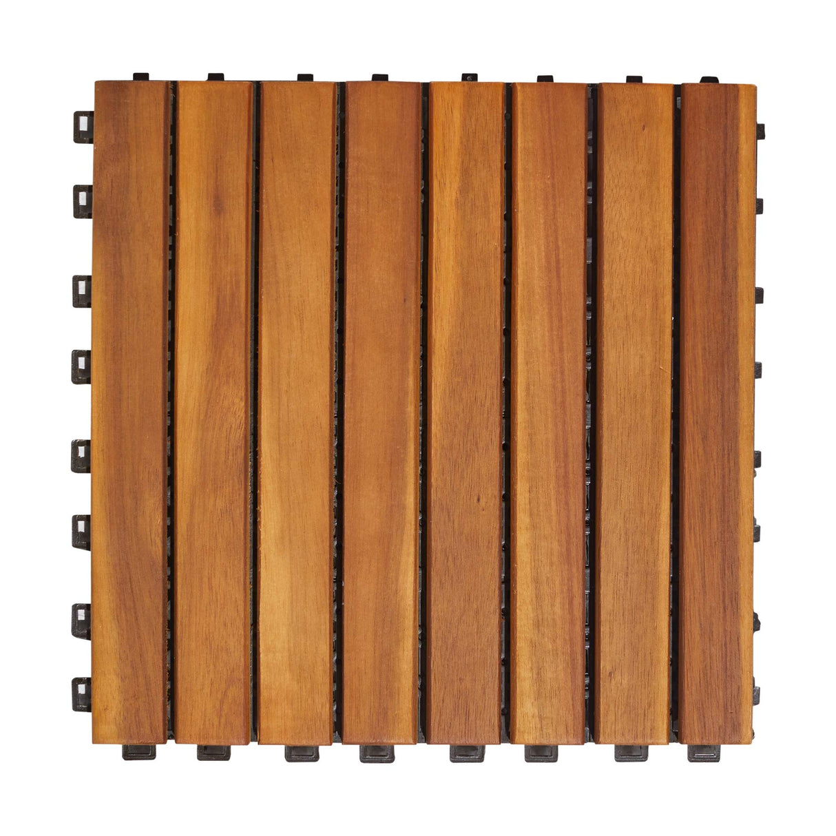 VIFAH V355 8-Slat Acacia Hardwood Interlocking Deck Tile VIFAH