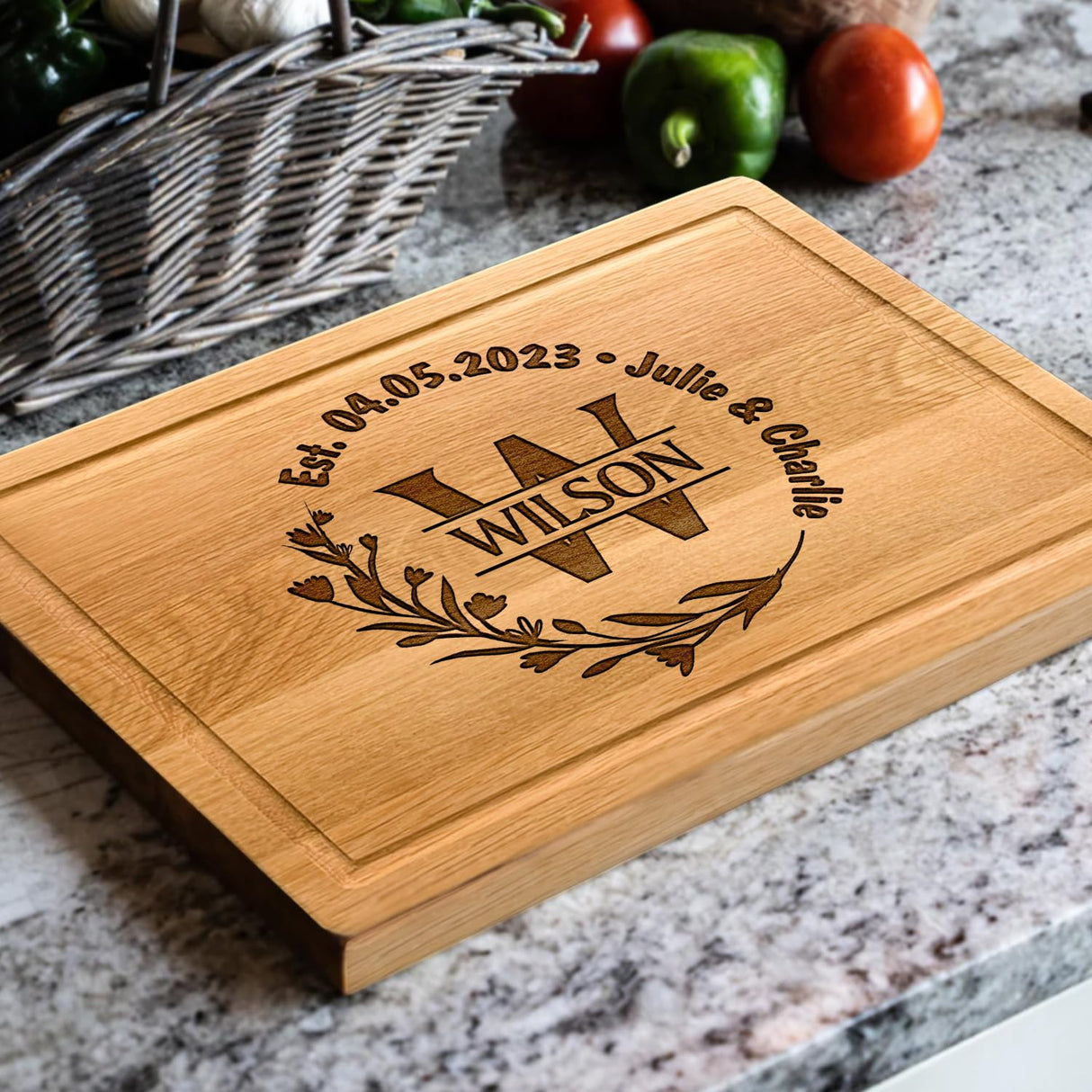 Personalized Wedding Anniversary Registry Gifts, Custom Engraved Cutting Board for Couples, Women, Men, Newly Wedding Gifts Serving Board, Christmas, Kenzal Customized