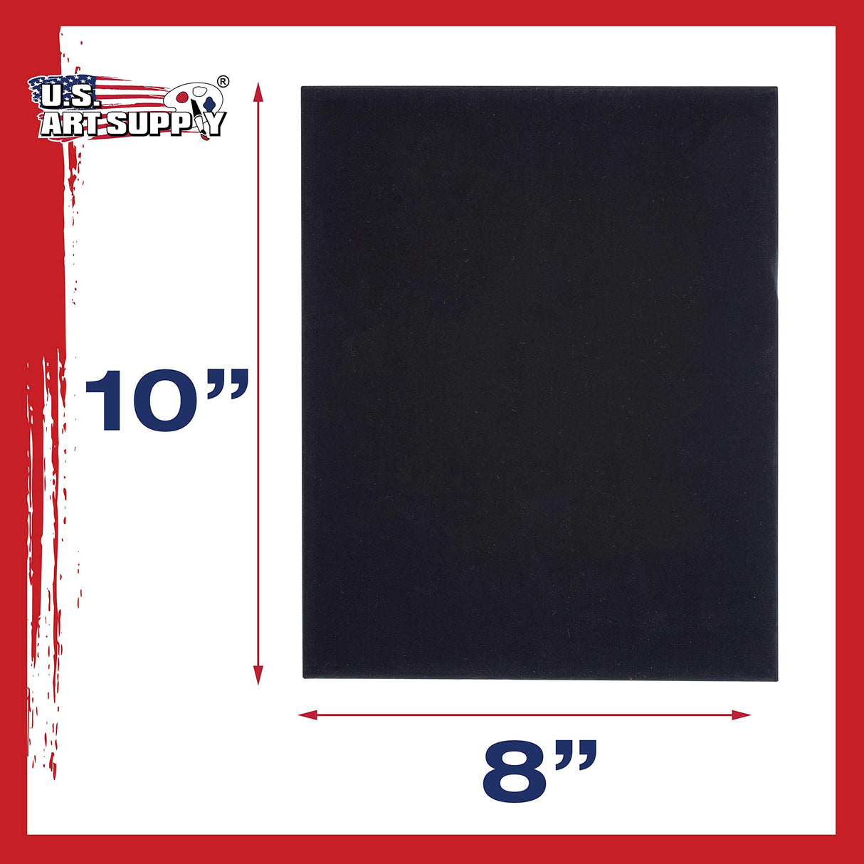 US Art Supply 8 X 10 inch Black Professional Artist Quality Acid Free Canvas Panels 6-Pack (1 Full Case of 6 Single Canvas Panels) U.S. Art Supply