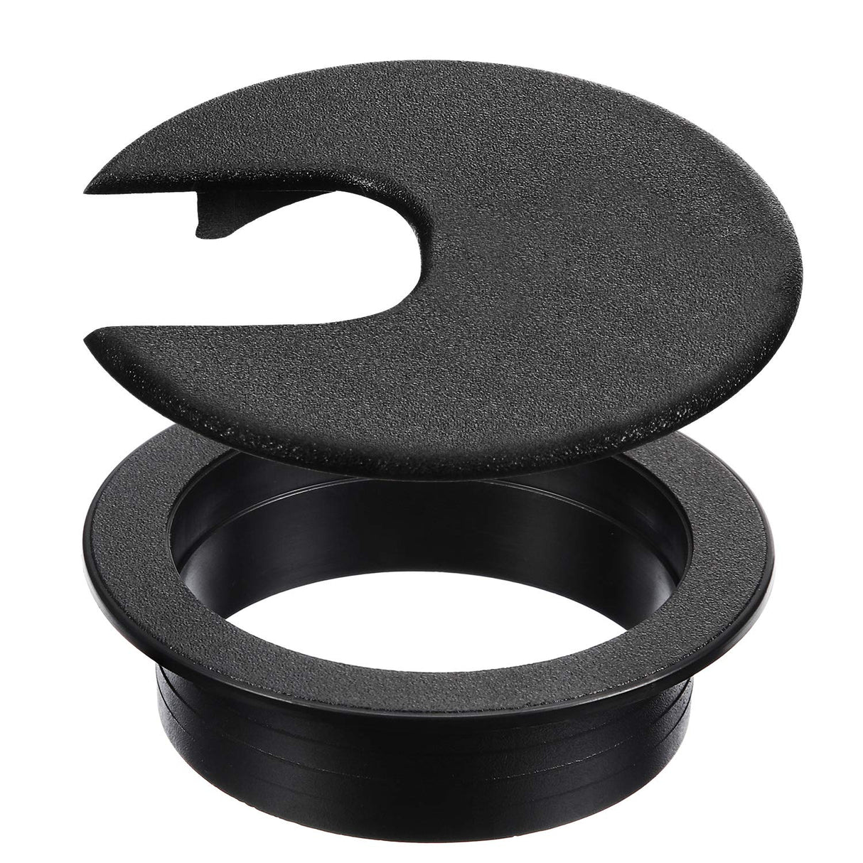 SATINIOR 10 Packs Black Desk Cable Wire Grommet Cord, PC Computer Desk Plastic Grommet Cord, Tidy Cable Hole Cover Organizers (Black, 50 mm/ 2 Inch SATINIOR