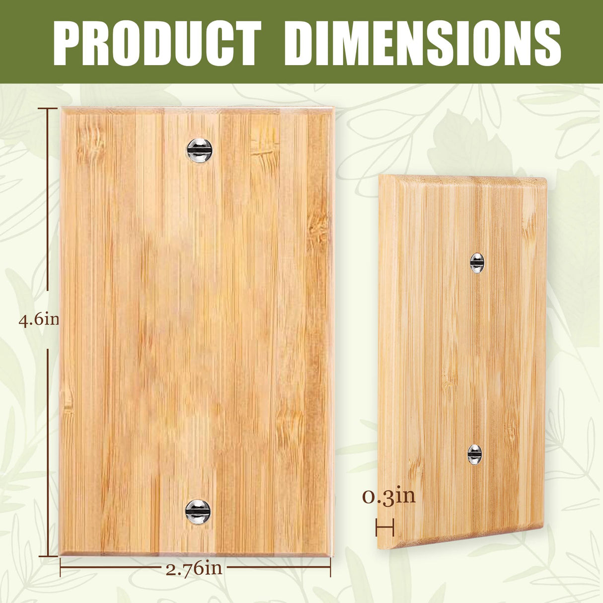 Solid Wood Single Toggle Light Switch Plate 4.5" X 2.76" Bamboo Light Switch Cover Quality Raw Wooden Decorative Blank Light Switch Cover Plate Alckerou