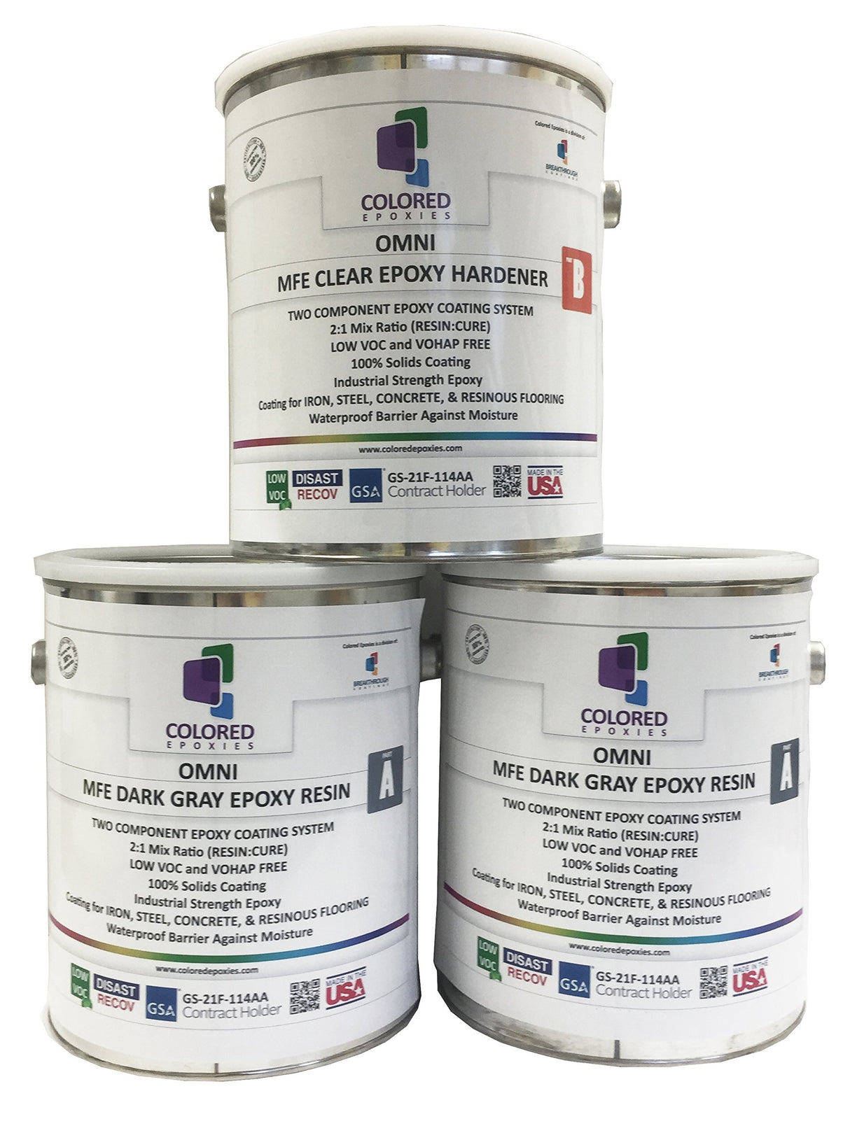 Coloredepoxies 10018 Dark Gray Epoxy Resin Coating Made with Beautiful and Vibrant Pigments, 100% solids, For Garage Floors, Basements, Concrete and colored epoxies
