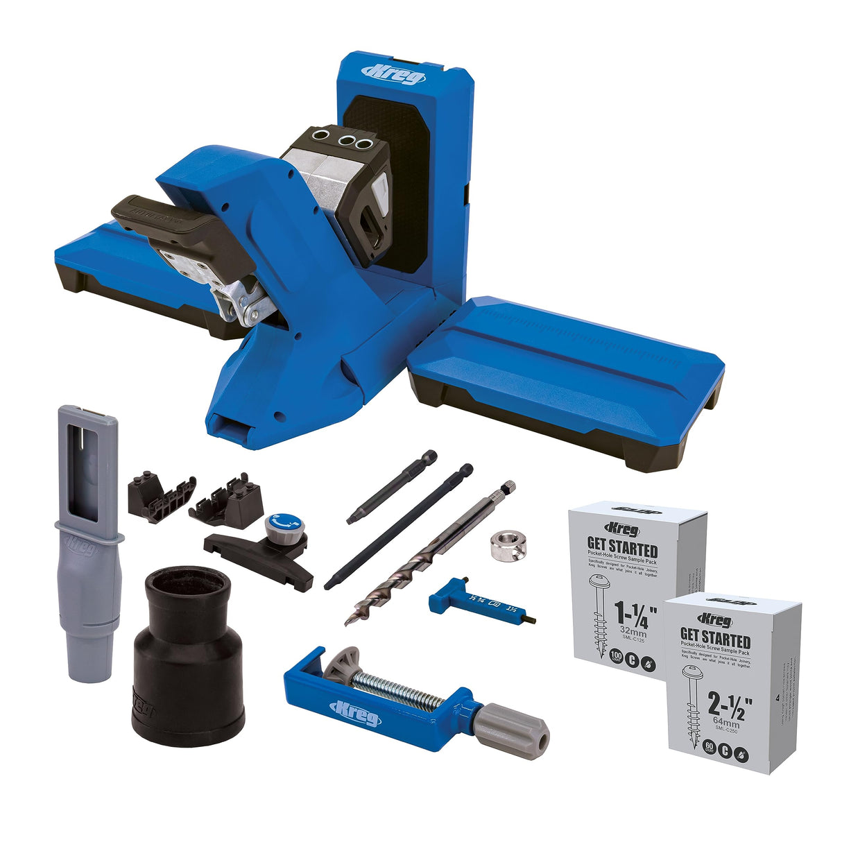 Kreg Tool KPHJ720PRO Pocket-Hole Jig 720 PRO - Easy Clamping & Adjusting - Includes Durable Kreg Pocket-Hole Screws - For Materials 1/2" to 1 1/2" KREG