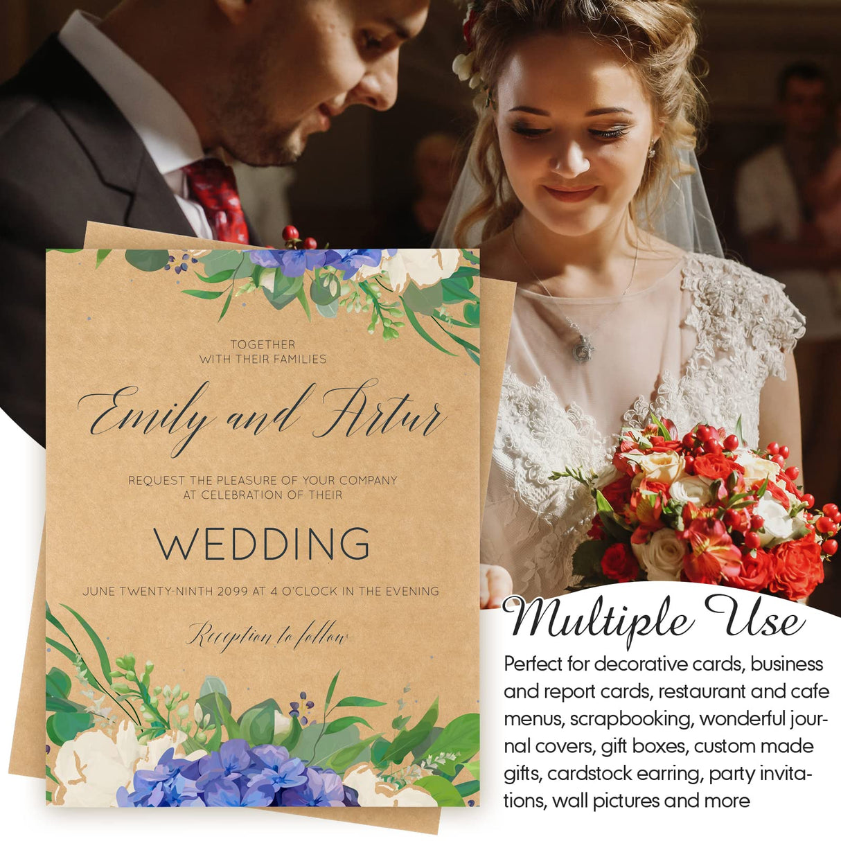 200 Sheets 8.5 x 11 Inches Kraft Cardstock Thick Paper Heavyweight Card Stock Printer Paper 250 GSM 92 LB Cover 170 LB Text Card Stock for Fainne