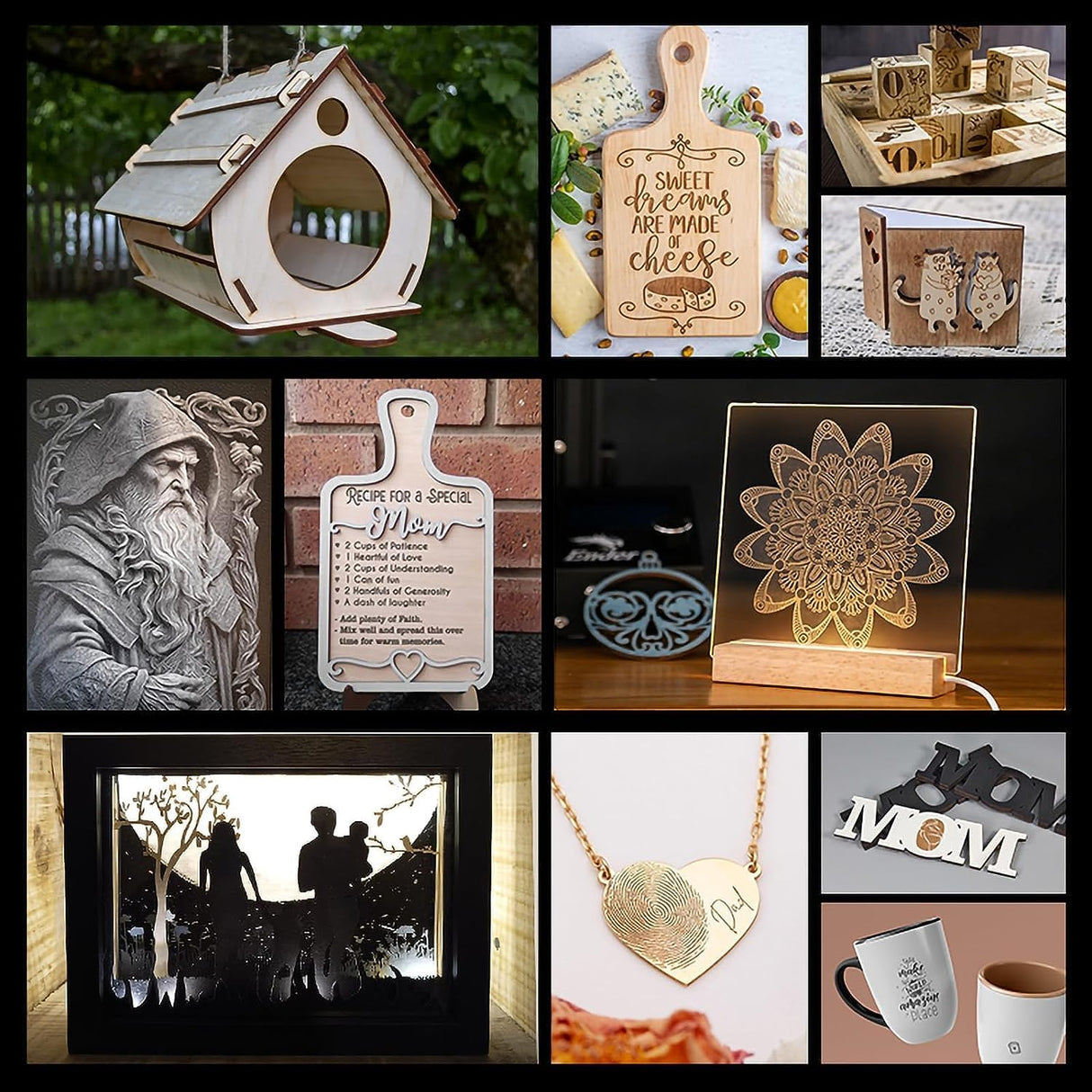 Creality Laser Engraver, 12W Laser Cutter with Air Assist, 120W High Accuracy Laser Engraving Machine, DIY CNC Machine and Laser Engraver for Wood Creality