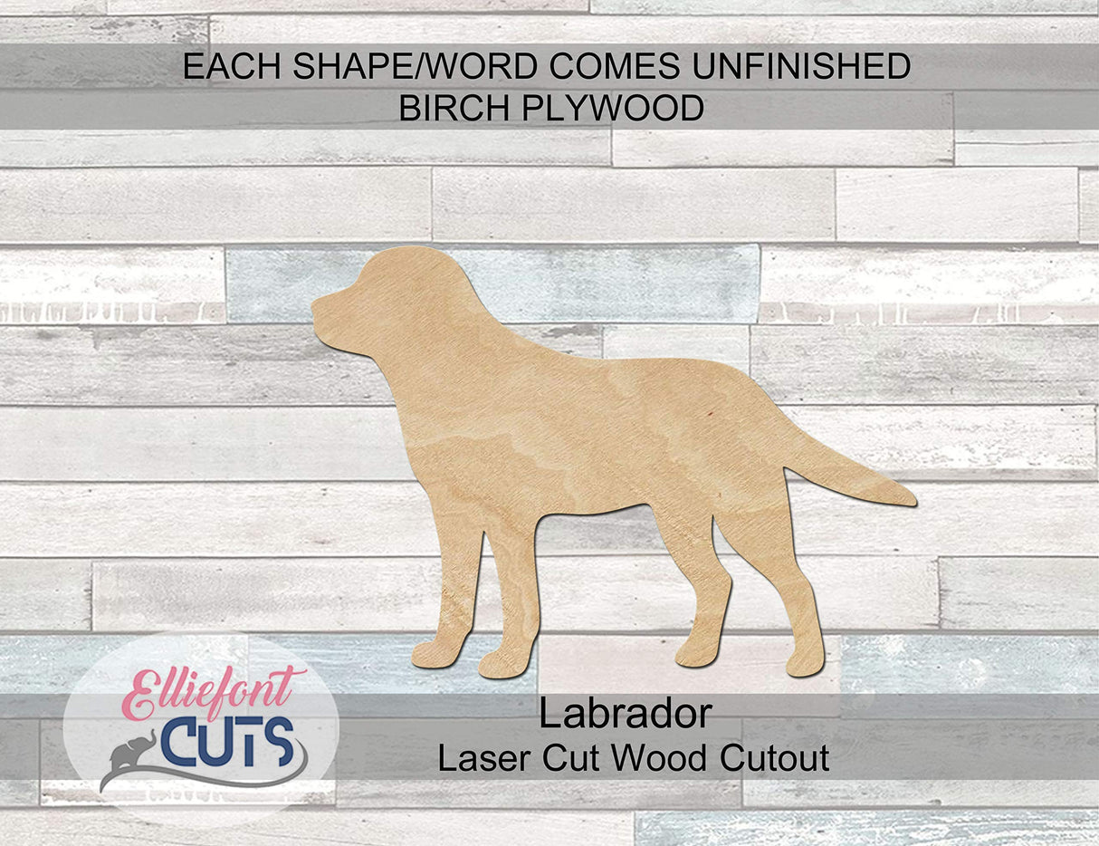 Labrador Wood Cutouts for crafts, Laser Cut Wood Shapes 5mm thick Baltic Birch Wood, Multiple Sizes Available Elliefont Styles