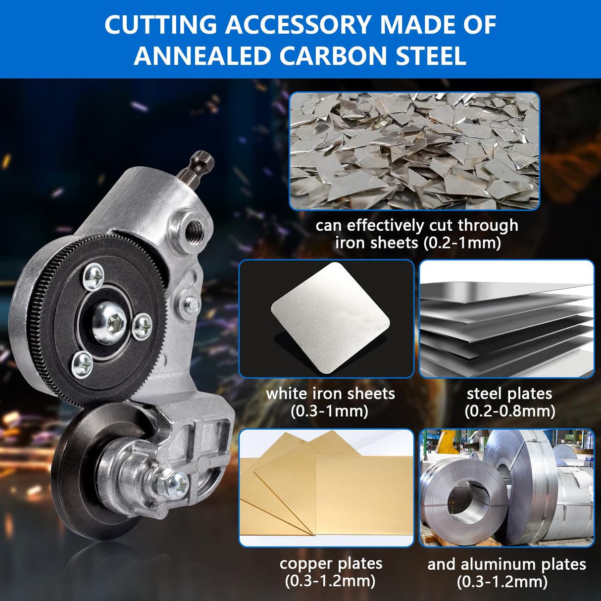 Selumie Innovative Electric Drill Plate Cutter - Versatile Metal Shears Attachment for Effortless Cutting of Various Metals - High Precision, High Selumie