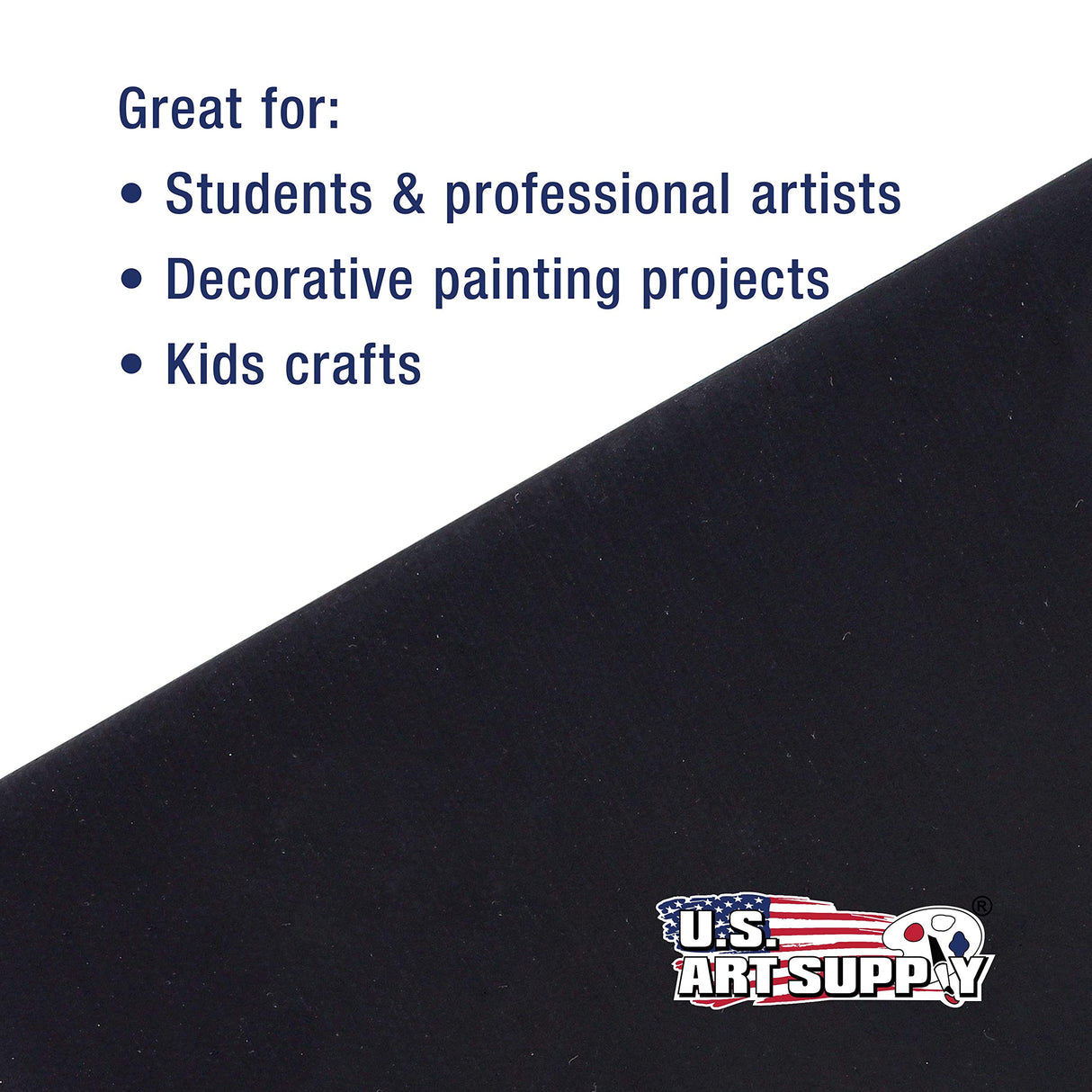 US Art Supply 8 X 10 inch Black Professional Artist Quality Acid Free Canvas Panels 6-Pack (1 Full Case of 6 Single Canvas Panels) U.S. Art Supply