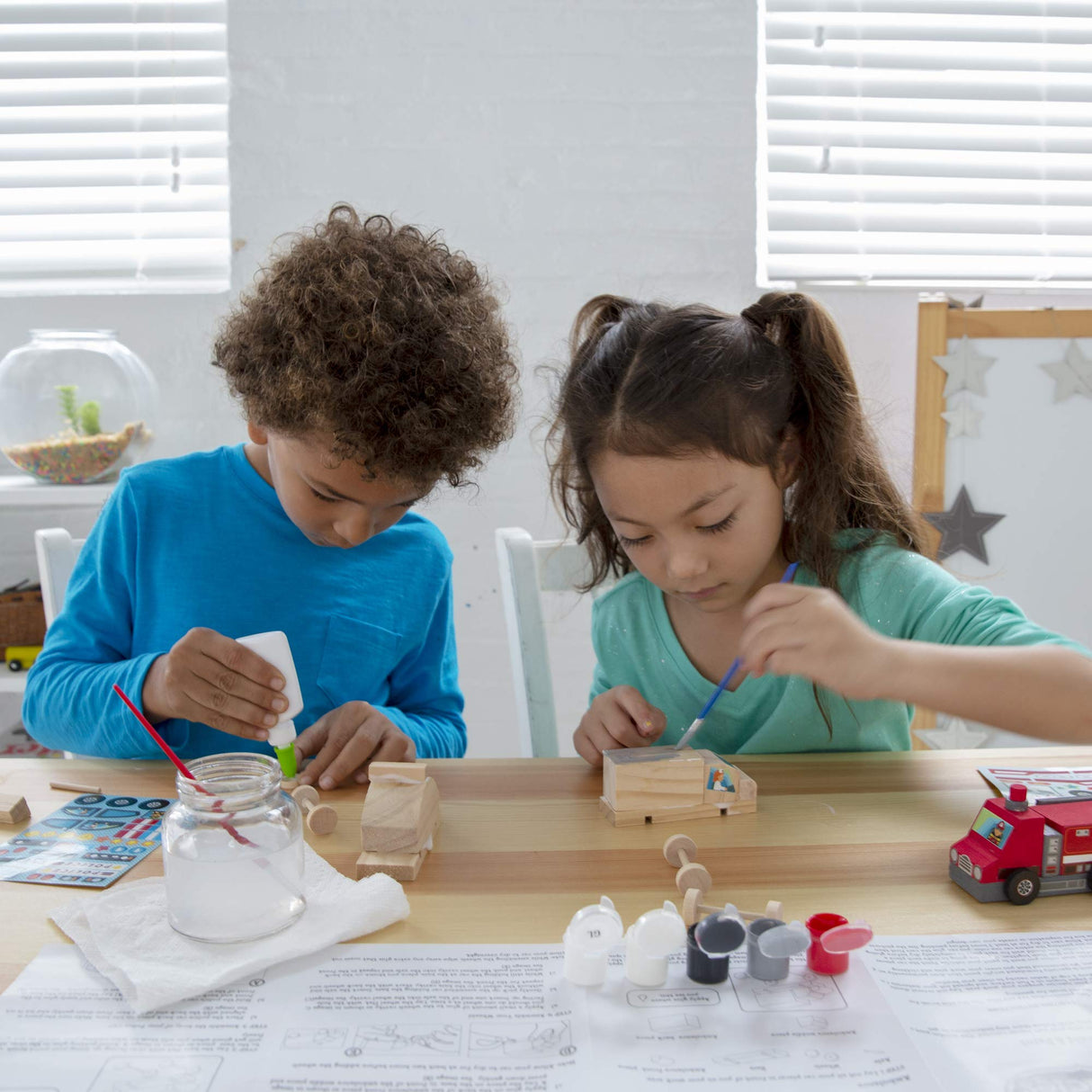 Made By Me Build & Paint Rescue Vehicles, Paint Your Own Firetruck, Police Car & Ambulance, DIY Wooden Vehicles, Great Weekend Activity, Car Birthday Made By Me