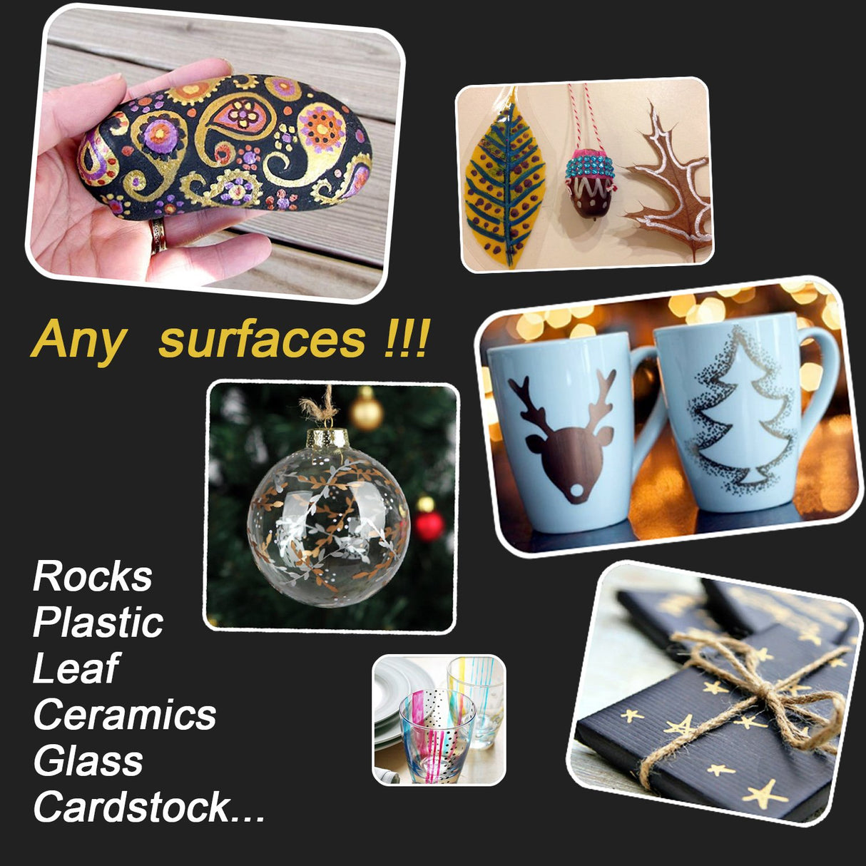 Dyvicl Premium Metallic Markers Pens Silver and Gold Paint Pens Fine Tip Metallic Markers Dyvicl