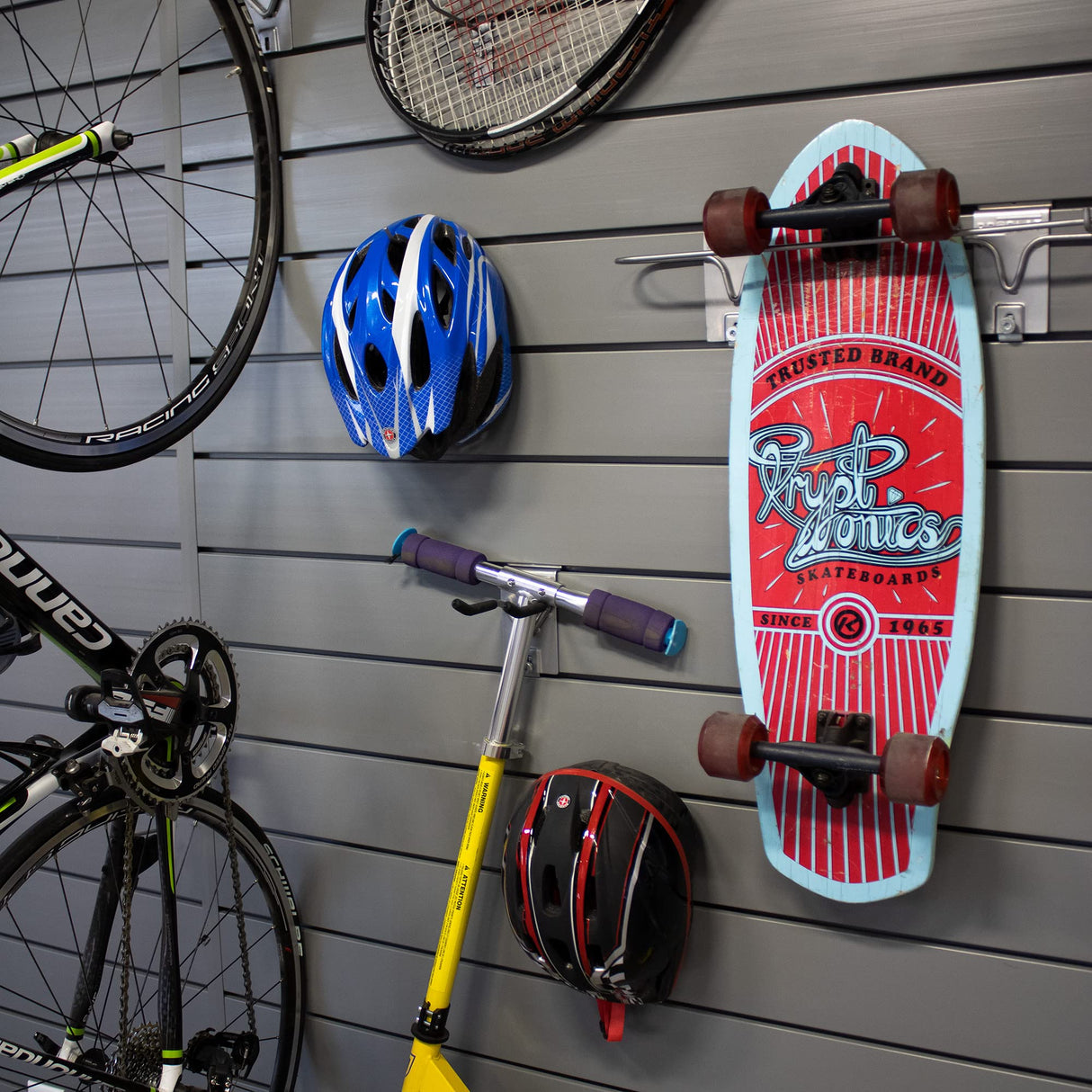 Proslat 88107 Heavy Duty PVC Slatwall Garage Organizer, 8-Feet by 4-Feet Section, 10 Panels, Light Grey PROSLAT