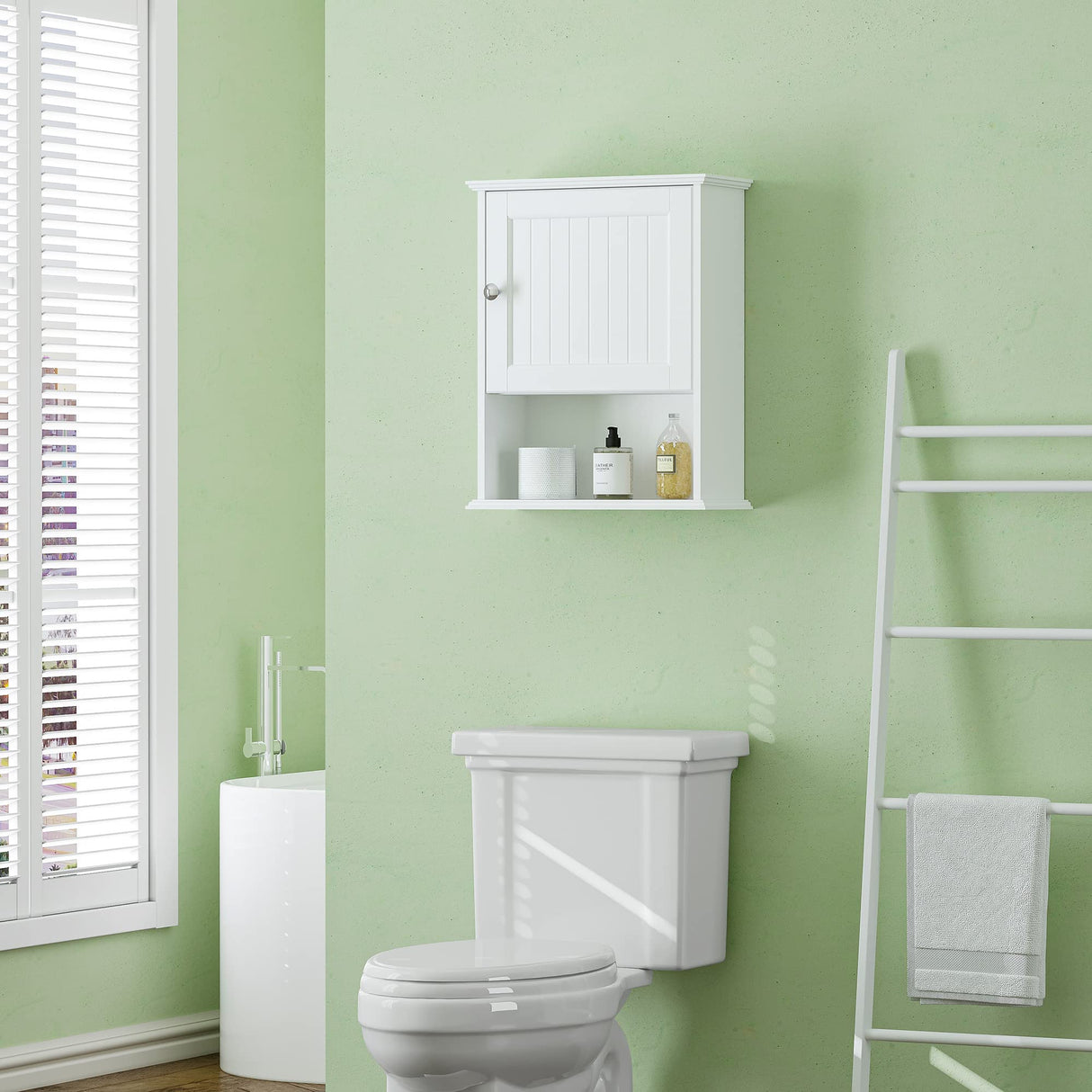 Spirich Wall-Mounted Bathroom Cabinet with Adjustable Shelf in White Spirich