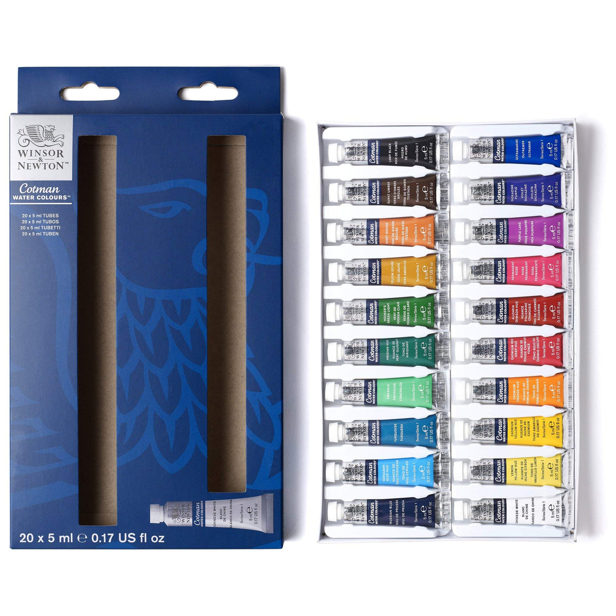 Winsor & Newton Cotman Watercolor Paint Set, 20 Colors, 5ml (0.17-oz) Tubes Winsor & Newton
