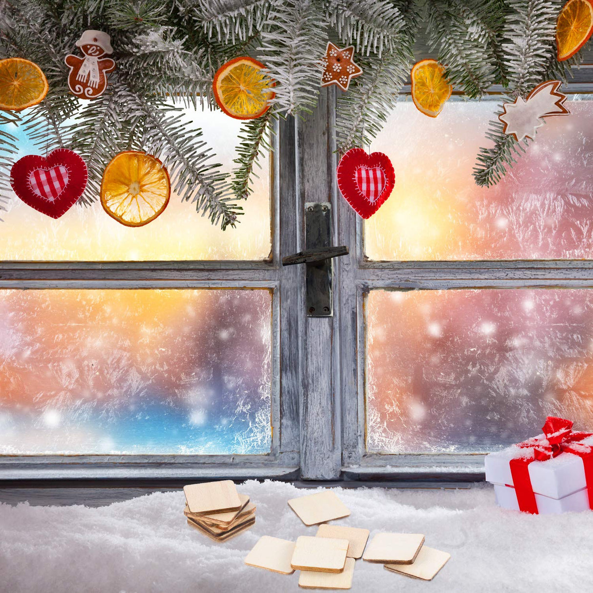 Unfinished Wood Pieces Blank Wood Squares Round Corner Wooden Cutouts for DIY Supplies, Craft, Decoration, Laser Engraving Carving (1 x 1 Inch, 200 Boao