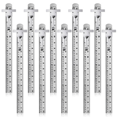 6 Inch 15 cm Pocket Ruler Flexible Precision Stainless Steel Ruler with Detachable Clips Stainless Steel Pocket Clip Scale Gauge Ruler Metric British