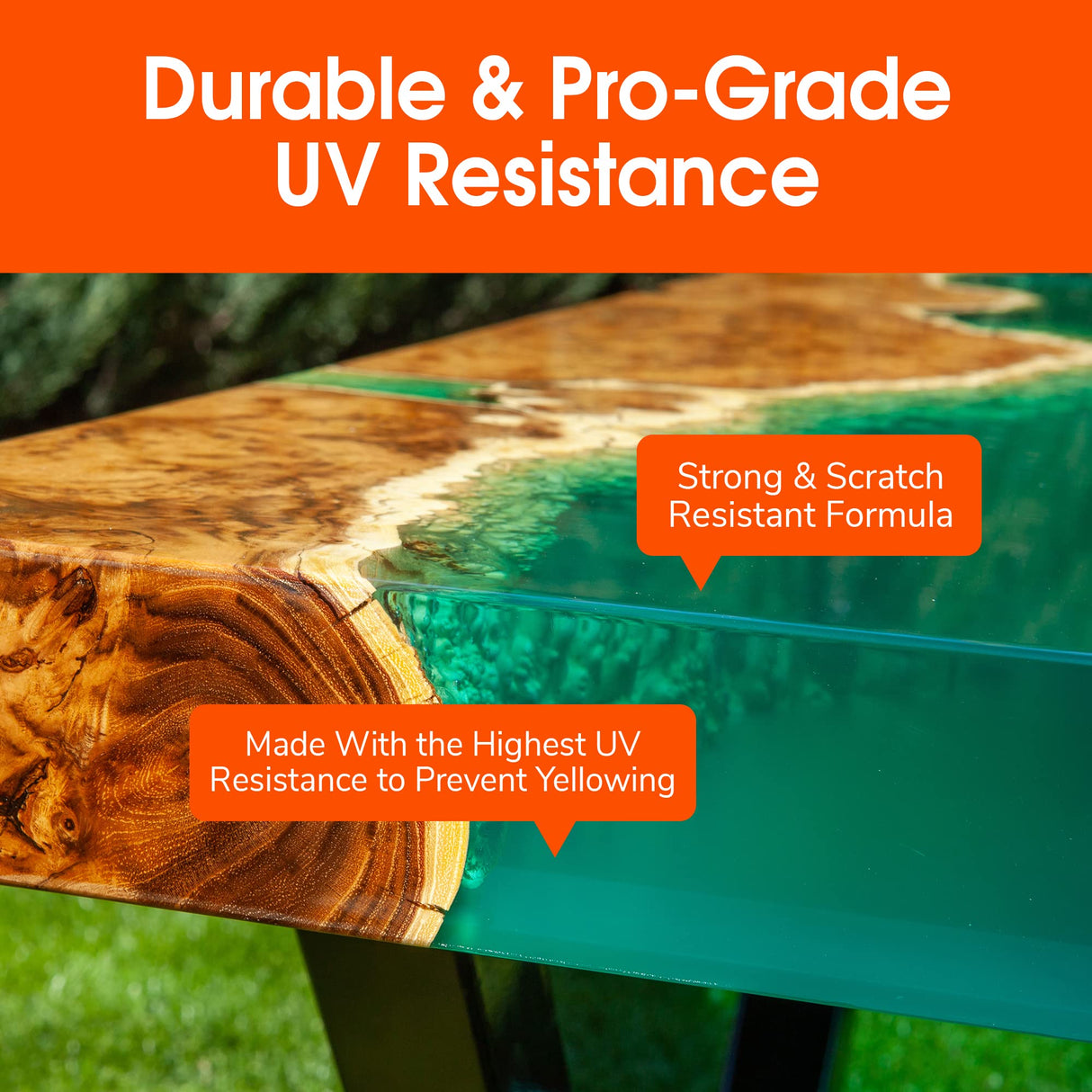 WiseBond - Clear Table Top Epoxy Resin Kit, Crystal Clear Epoxy Resin Kit for Countertops, Bars & Tables, 2 Part Epoxy with 1:1 Ratio Clear Epoxy WiseBond
