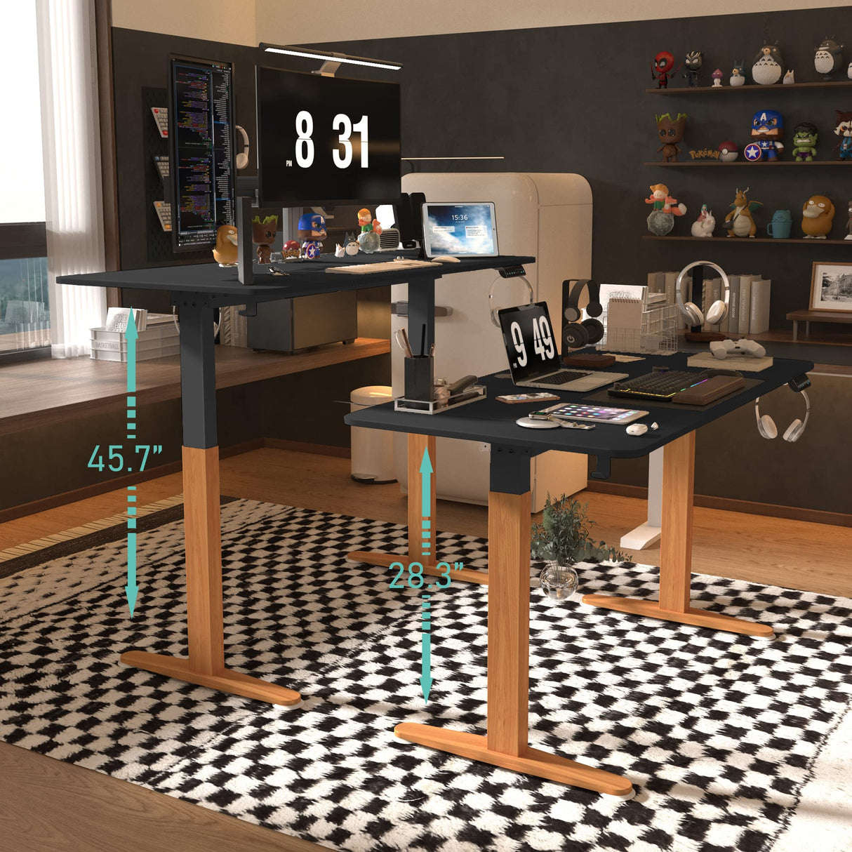 Monomi Electric Standing Desk, 55 x 28 inches Height Adjustable Desk, Ergonomic Home Office Sit Stand Up Desk with Memory Preset Controller (Black Monomi