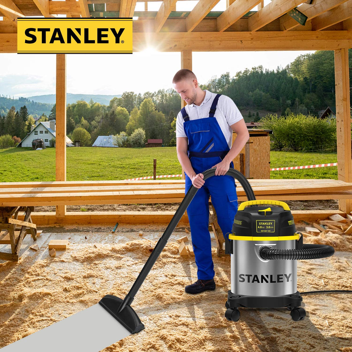 Stanley SL18136 Wet Dry Vacuum, 3 Gallon, 4.0 HP, Stainless Steel Stanley