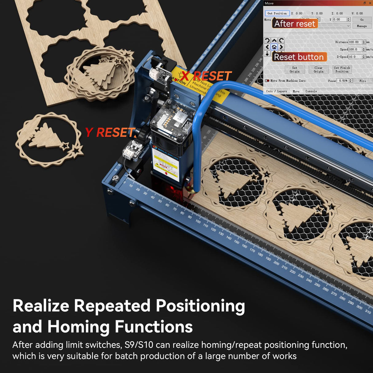 SCULPFUN S9/S10 Laser Engraver Standard Limit Switch Open Homing Positioning Function, Open Homing Positioning Function, Easy to Install, Use SCULPFUN