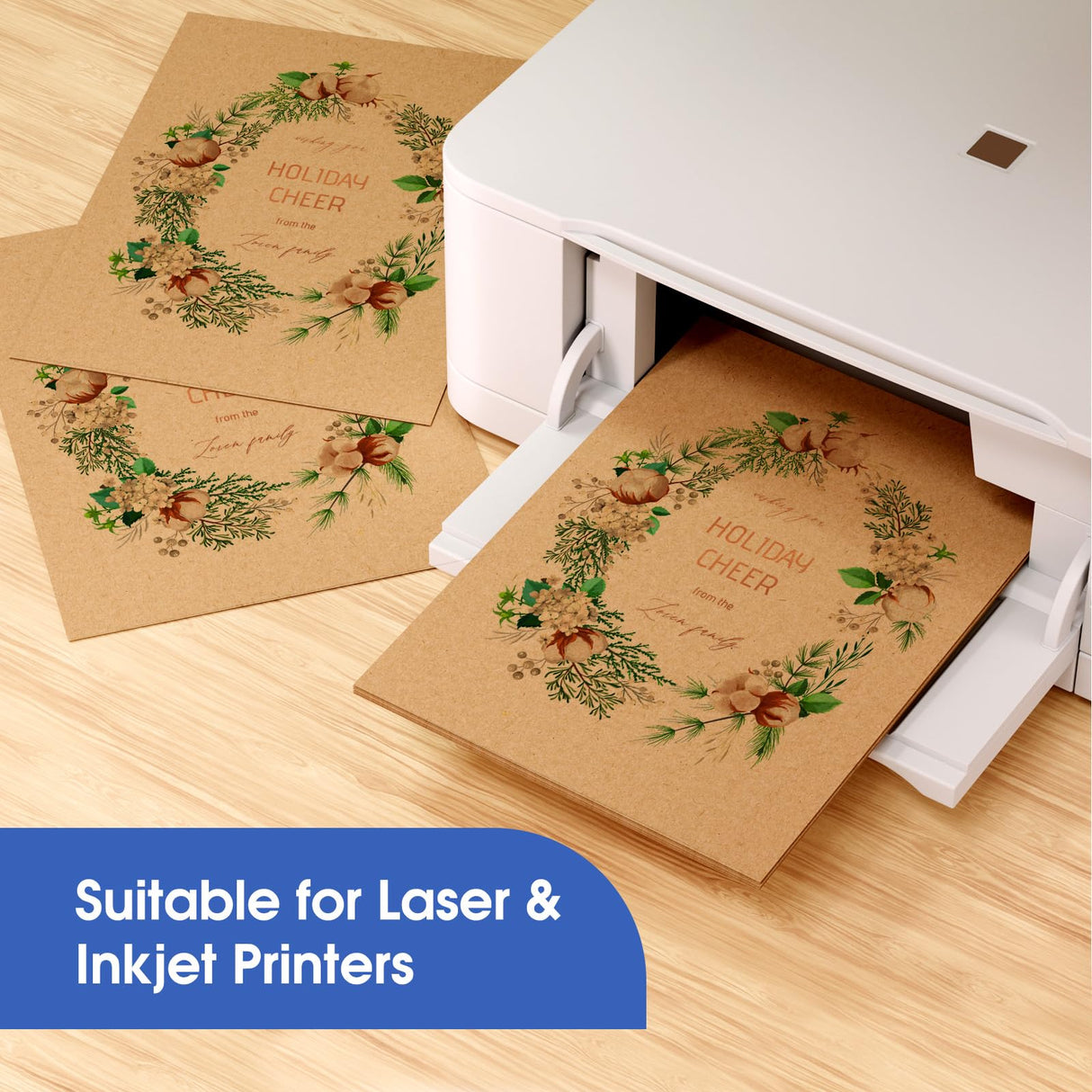 CreGear 25 Sheets Brown Kraft Cardstock 8.5 x 11 Brown Cardstock Paper, 92lb/250gsm Card Stock Printer Paper, Thick Cardstock Kraft Paper Cardstock CREGEAR