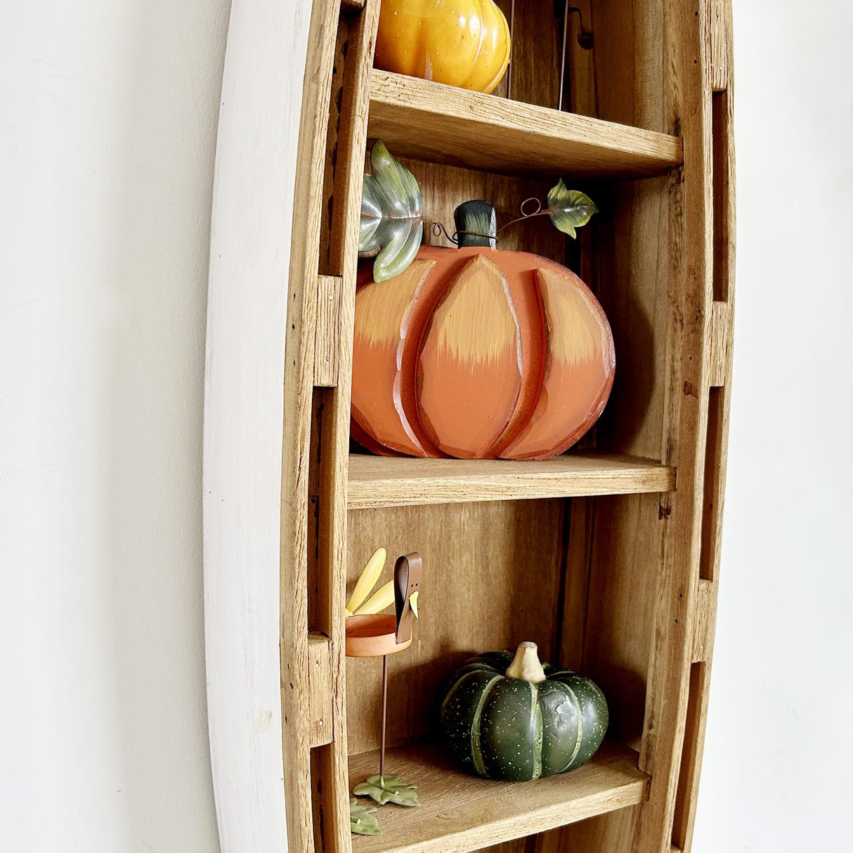 Morning View 47 Inch Wood Boat Shelf Decor Nautical Wall Hanging Boat Ornament Beach Theme Room Wall Home Decor Morning View