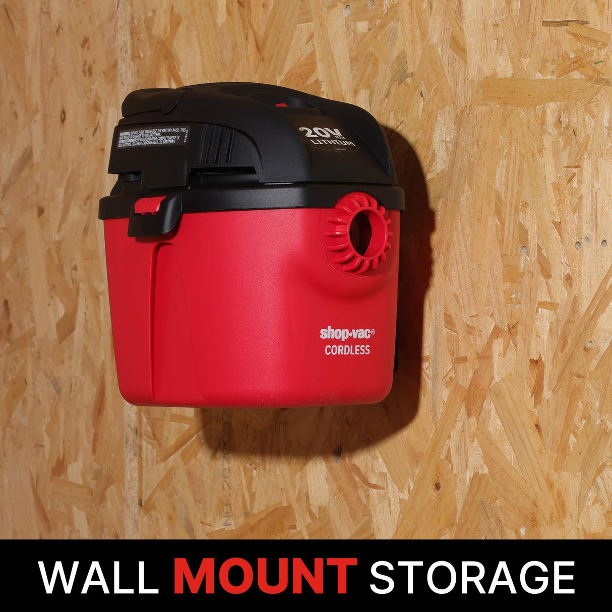 Shop-Vac Wet Dry Cordless Vacuum Cleaner, 8.0 Peak Kpa Cordless Vacuum Cleaner with Collapsible Handle Wall Bracket & Multifunctional Attachments, Shop-Vac