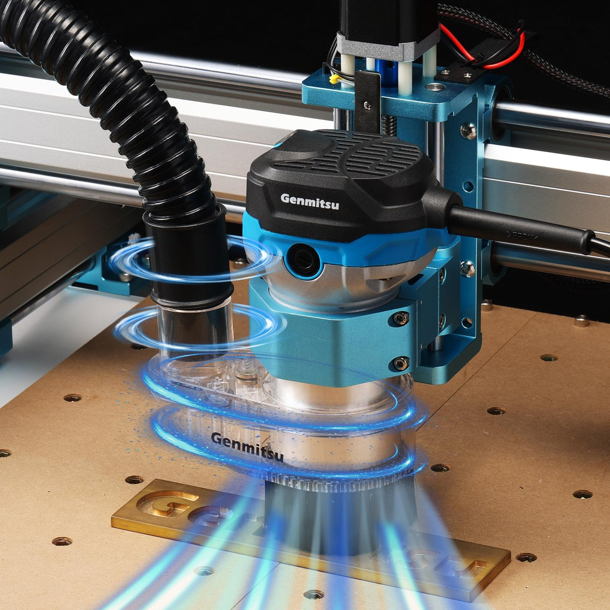 Genmitsu 65mm & 69mm CNC Dust Shoe, Compatible with Most 65mm/69mm Spindle Motor and Compact Router, Hose Adapter Inner Diameter 38mm (1.5″), Genmitsu