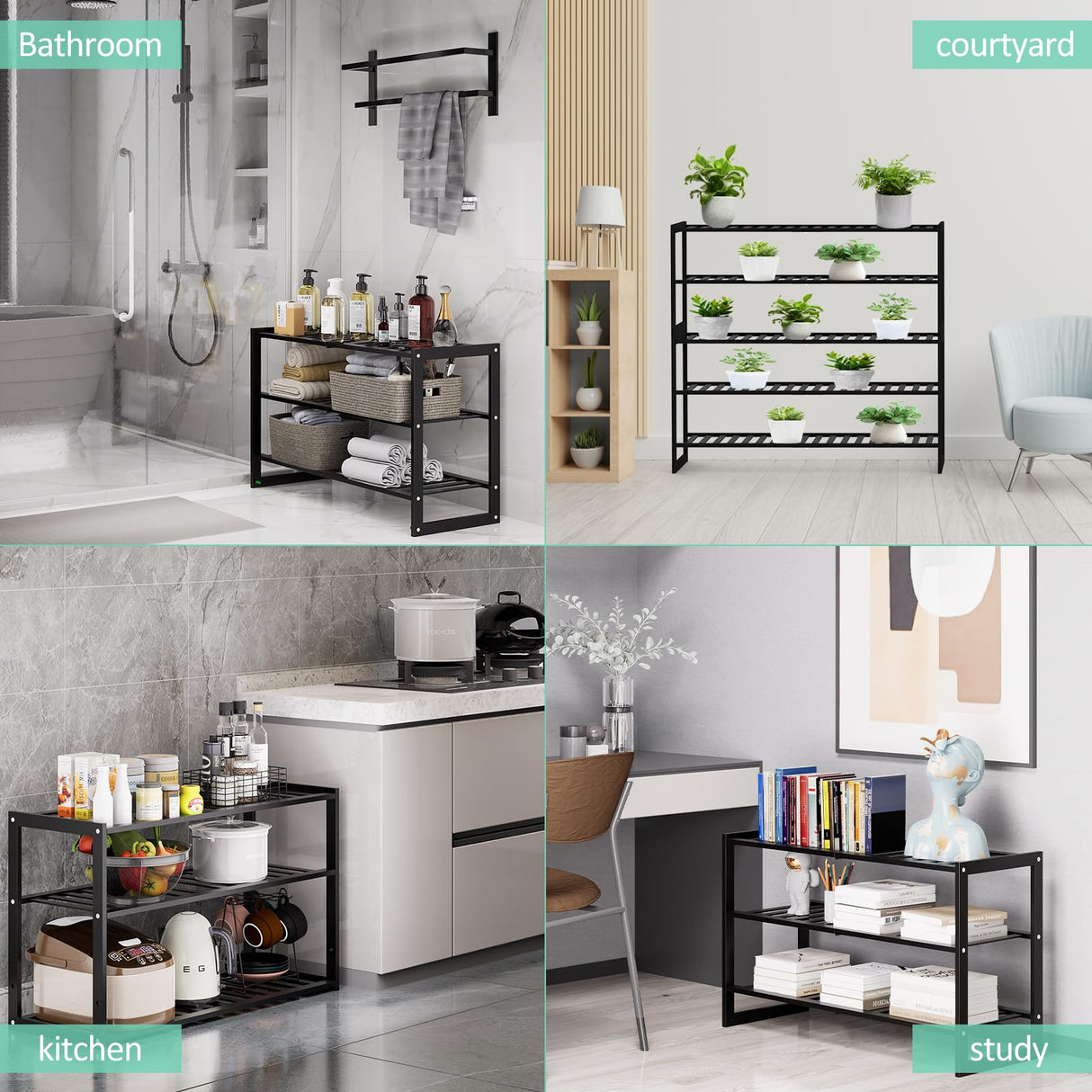 Jripae Shoe Rack Bamboo 5 Tier Shoe Organizer, Storage 20-25 Pairs for Closet Entryway, Stackable Large Tall Shoe Shelf Holder Stand Cubby for Door Jripae