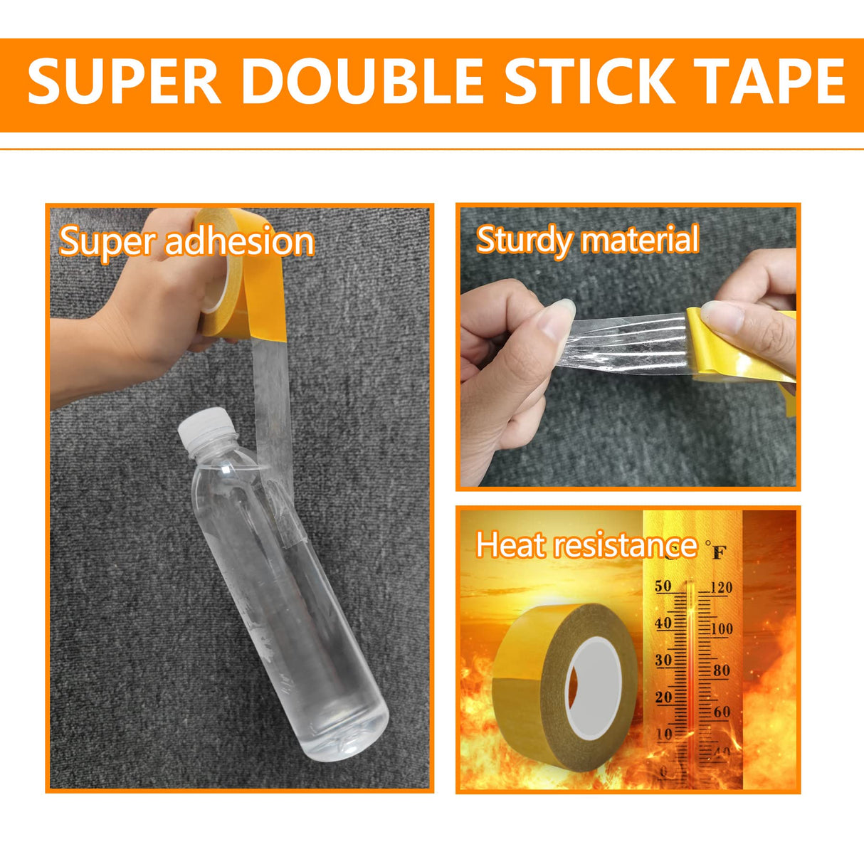 Birllaid Double Sided Tape Heavy Duty for Crafts,Thin Two Sided Tape with Removable Acrylic Clear Adhesive,Super Strong Tape 1Inch x 50 Feet for Arts Birllaid