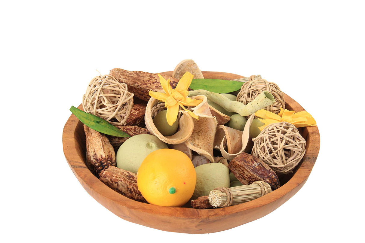 ANDALUCA Rustic Teak Wood Hand Carved Organic Bowl (11"-12" Diameter) ANDALUCA