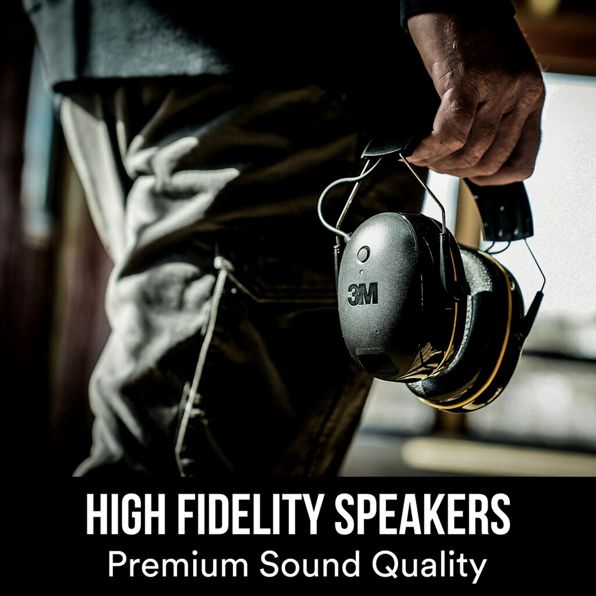 3M WorkTunes Connect Hearing Protector with Bluetooth Wireless Technology, 24 dB NRR, Hearing Protection Safety Earmuffs,Black 3M