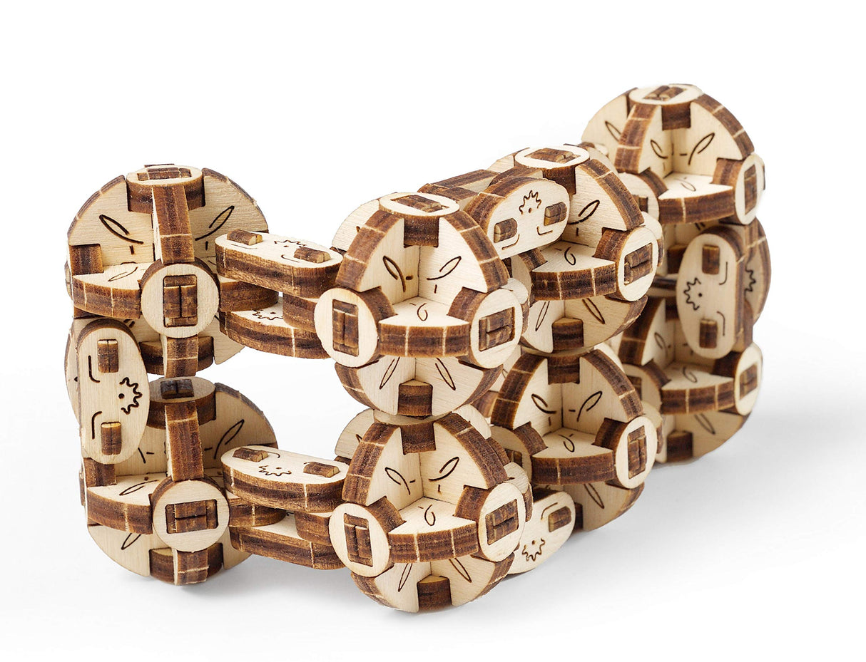 UGEARS Flexi-Cubus Brainteaser, 3D Mechanical Model, Wooden Puzzle - Ideal Gift for Adults and Teens UGEARS
