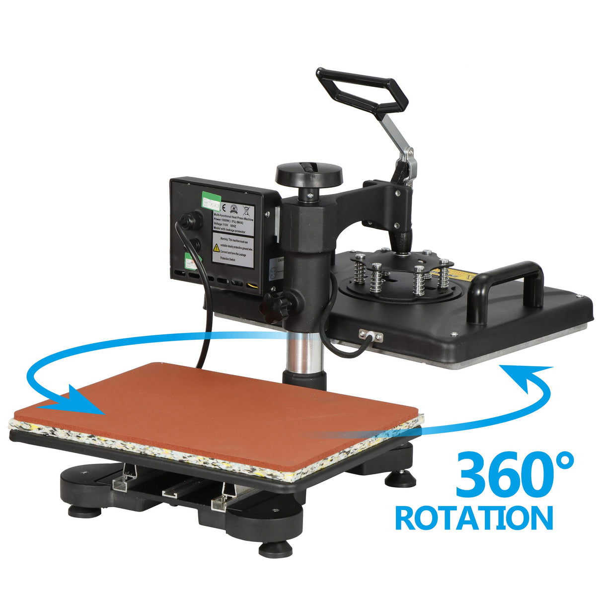 SUPER DEAL Upgraded 5 in 1 Heat Press Machine 12" x 15" 360-degree Rotation Quality ndustrial Digital Heat Transfer Machine Combo for SUPER DEAL
