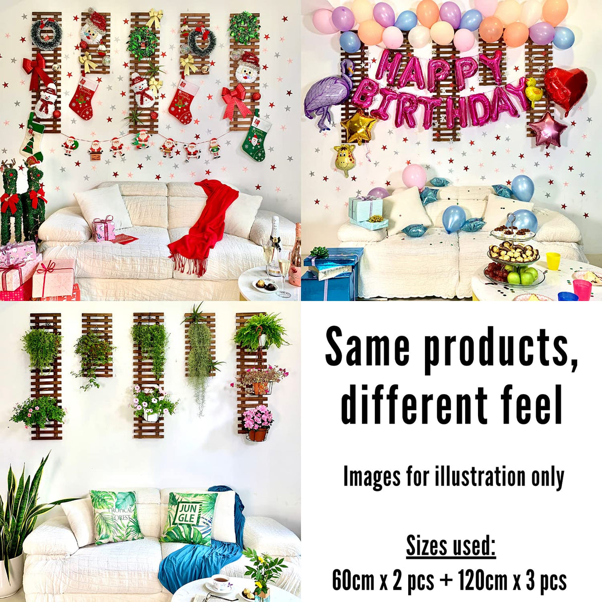 ShopLaLa Wall Planter - 2 Pack, Wooden Hanging Large Planters for Indoor Outdoor Plants, Live Vertical Garden, Plant Wall Mount Flower Pot Holder ShopLaLa