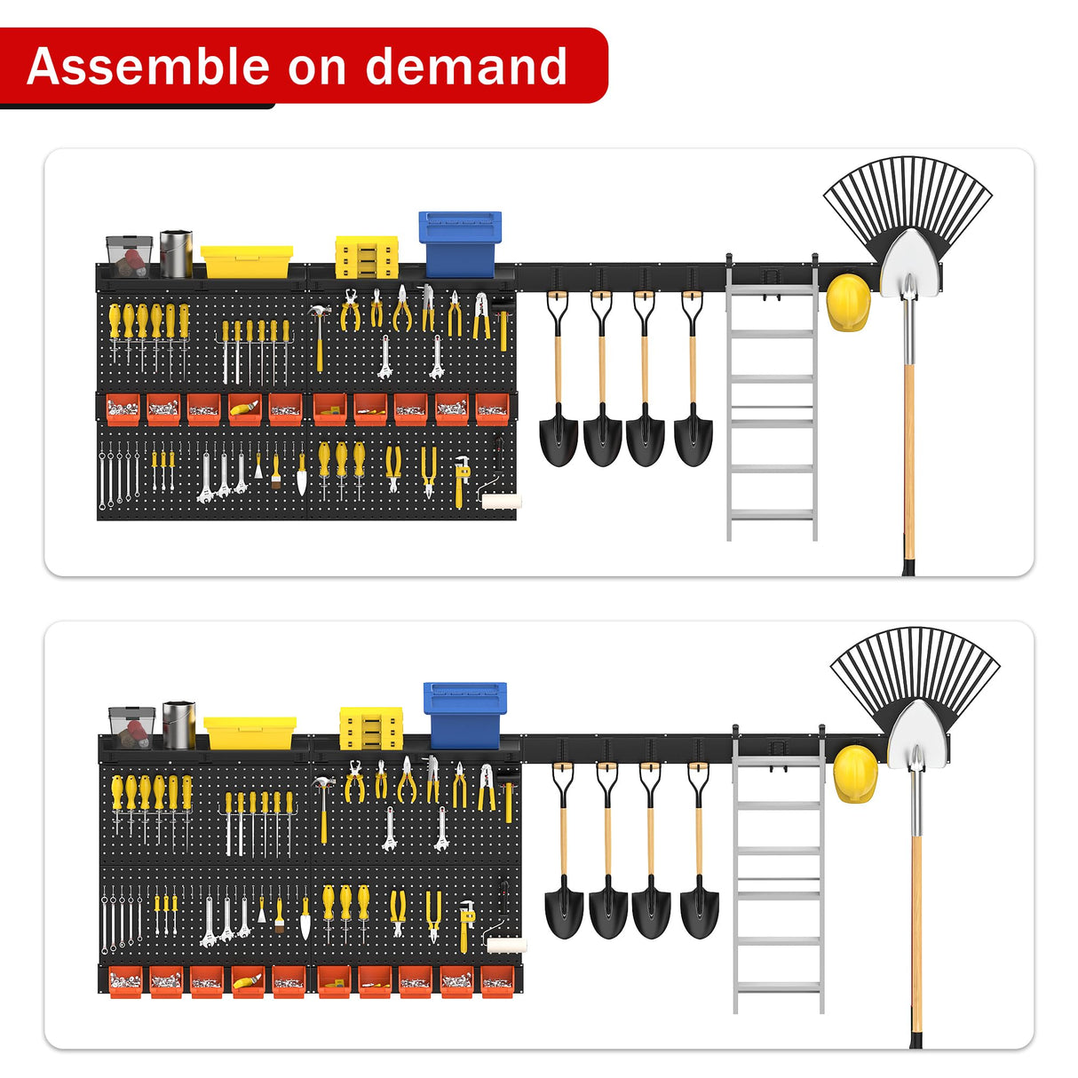Ultrawall Black Pegboard Wall Organizer, 48X 36 inch for Garage Storage with Hooks, Storage Bins, Tool Panel Organizer Ultrawall