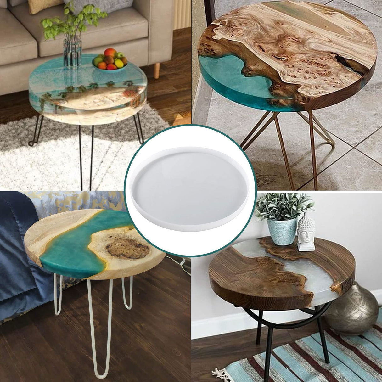 Large Round Epoxy Mold, Silicone Resin Molds Round, Round Epoxy Mold for Coffee Desk, Clock and Table, DIY Round Risen Mold for Home Decorations AYOK