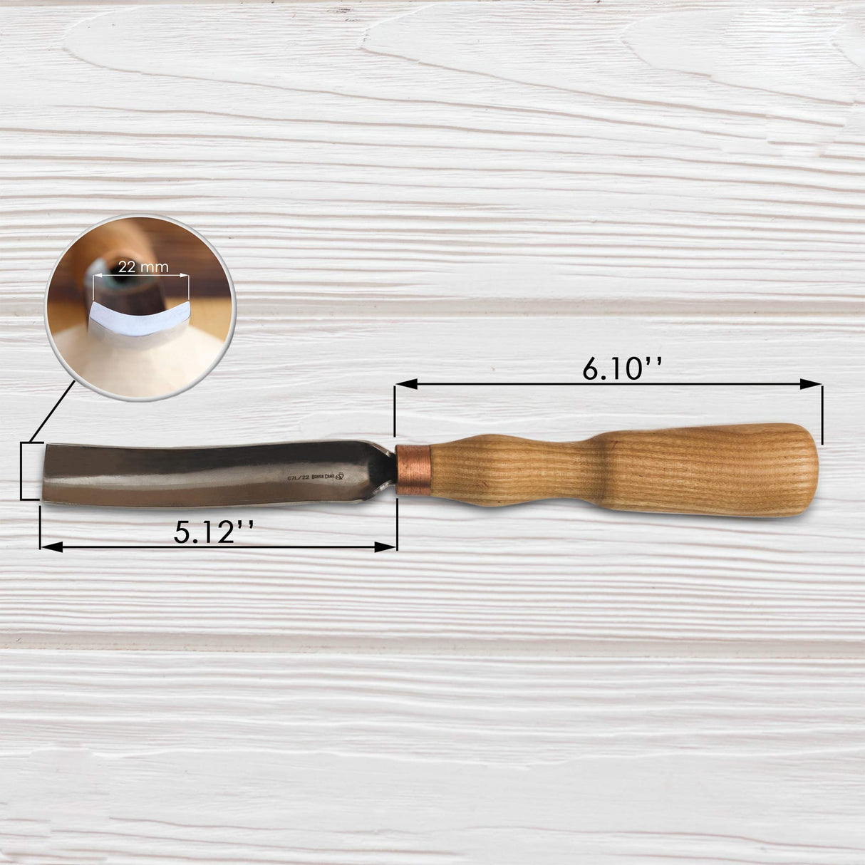 BeaverCraft Wood Carving Gouge 7L/22 Wood Carving Chisels Professional - Spoon Gouge, Cup Chisel Curved Chisel for Woodworking - Spoon Carving Knife BeaverCraft