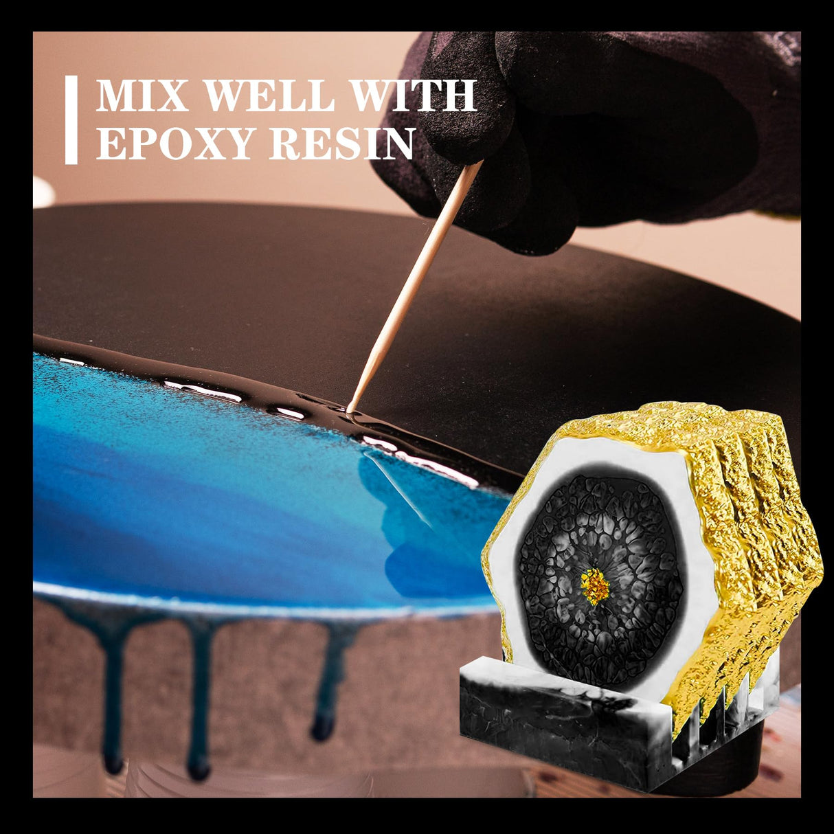 Black Epoxy Resin Pigment Paste - 3.4 fl.oz / 100ml High Concentrated Black Resin Dye Paste for Resin Art, River Table, UV Resin Jewelry Making - DecorRom