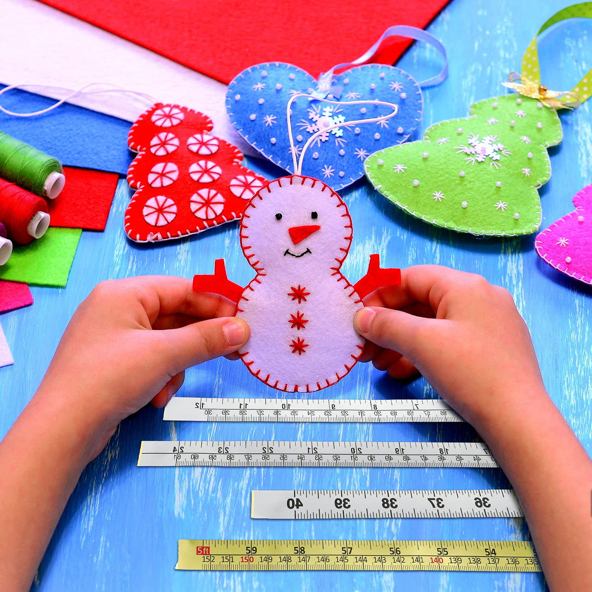 4 Size Workbench Ruler Adhesive Backed Tape Measure Waterproof Sticky Measuring Tape in 60 Inches/ 152 cm, 24 Inches/ 61 cm, 12 Inches/ 30 cm, 40 Frienda