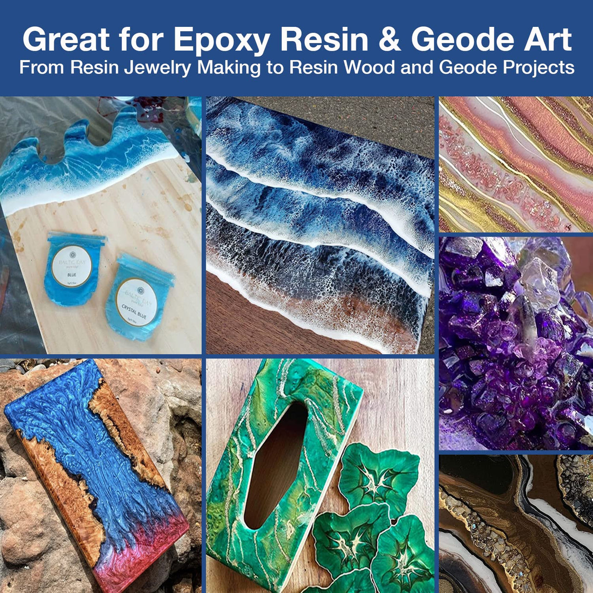 BALTIC DAY - Mica Powder, 100 x 5g Jars of Mica Powder for Epoxy Resin Set - Epoxy Resin Color Pigment Powder - Pigments for Soap Making, Candle, BALTIC DAY