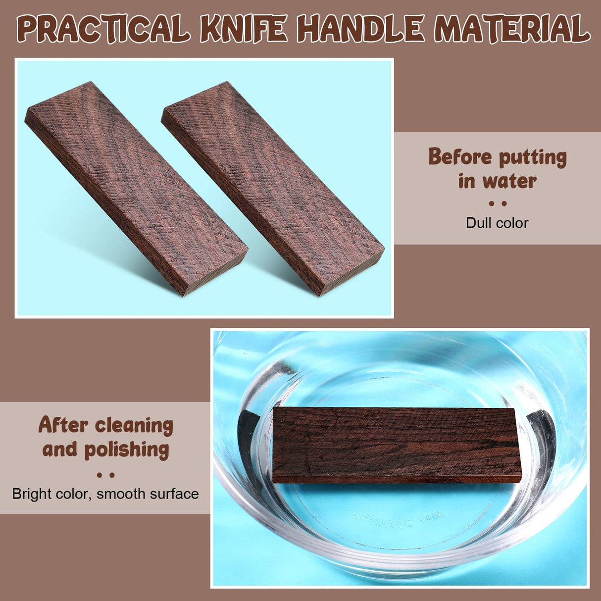 Sasylvia 4 Pcs Black Ebony Lumber Wood Timber Handle Plate Natural Wood Knife Handle Scales Knife Scales Lumber Blank for DIY Music Instruments Tools Sasylvia