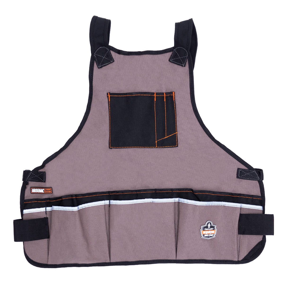 Ergodyne Arsenal 5700 Torso Length Work Tool Apron, 16-Pockets, Gray Ergodyne