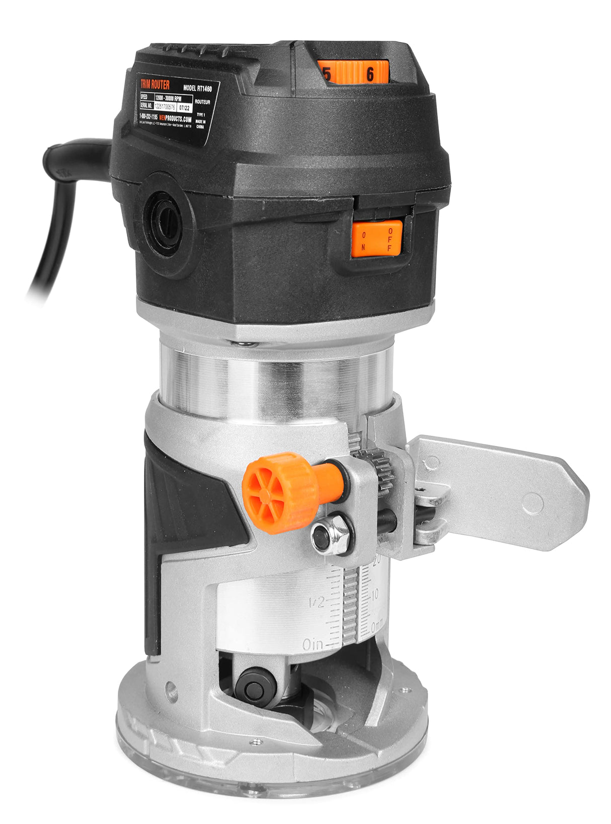 WEN RT1460 6-Amp Handheld 1/4-Inch Variable Speed Laminate Trim Router for Woodworking WEN