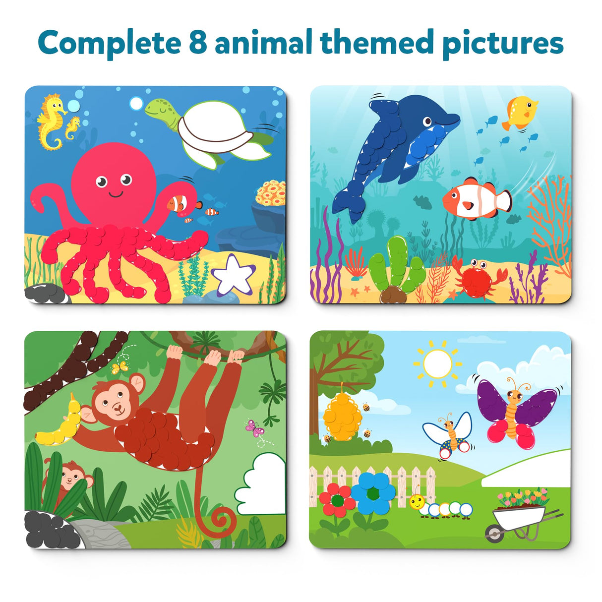 Skillmatics Dot It & Fun with Foam Animals Theme Bundle, Art & Craft Kits, DIY Activities for Kids Skillmatics