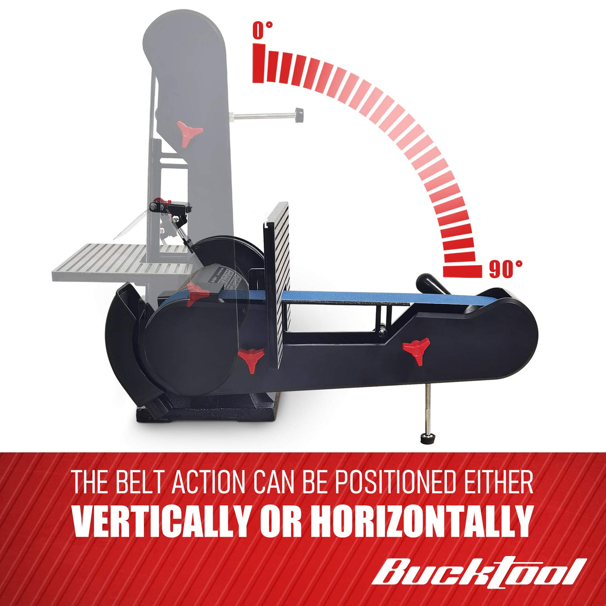 Bucktool Combo 2" x 42" Belt Sander 6" Bench Grinder, Knife Sharpener with Large Work Table BG2600 Upgraded Model Bucktool